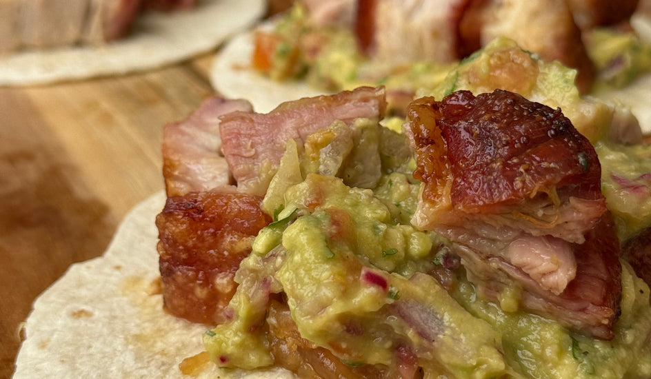 Taquitos de Panceta Crujiente con Guacamole Casero